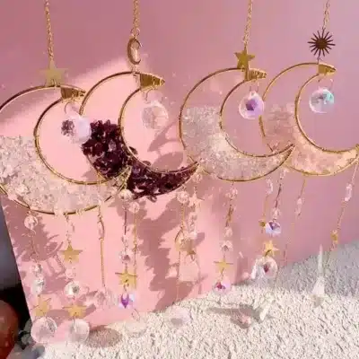Moon Crystal Suncatchers Decorative Hanging Ornaments for Home Decor